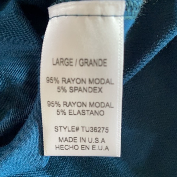 GIBSON LATIMER COLD SHOULDER LONG SLEEVE ASYMMETRICAL-STRETCH TUNIC SZ large - Picture 9 of 9